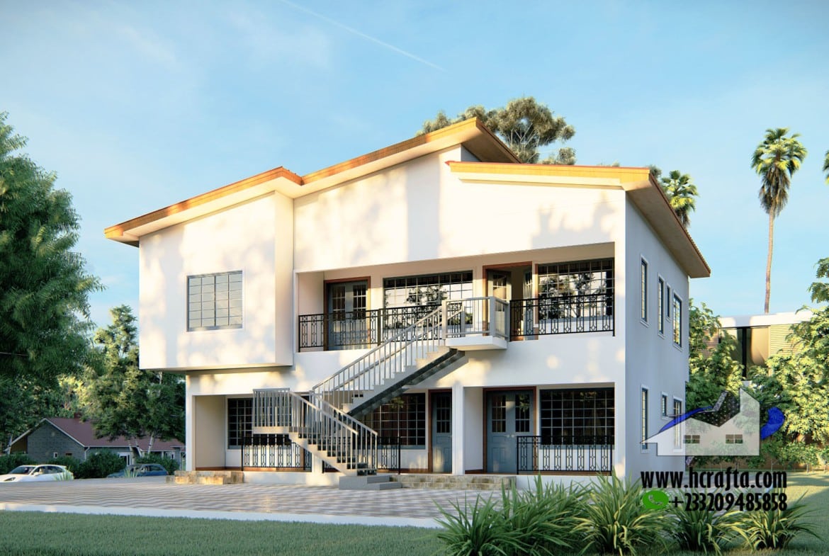 Modern Ghana architecture 1 and 2 bedroom apartment building with spacious design