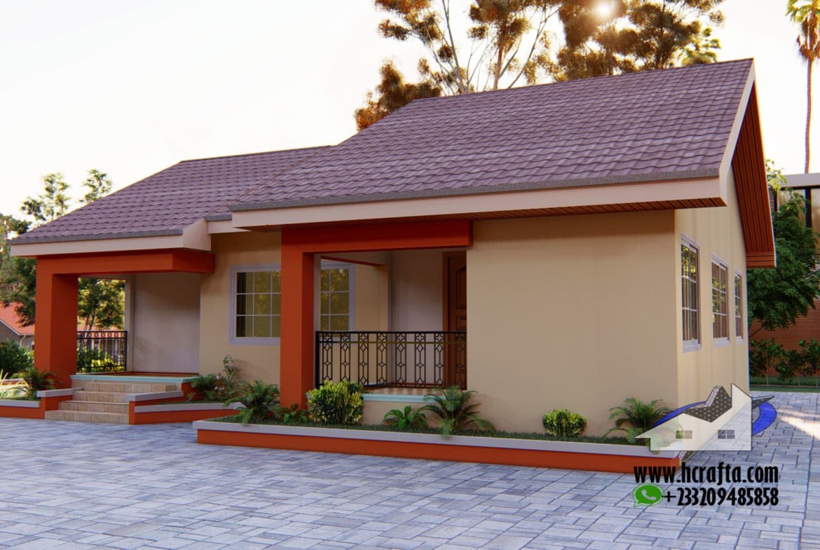 1 Bedroom Semi-Detached Bungalow with modern design and tiled roof