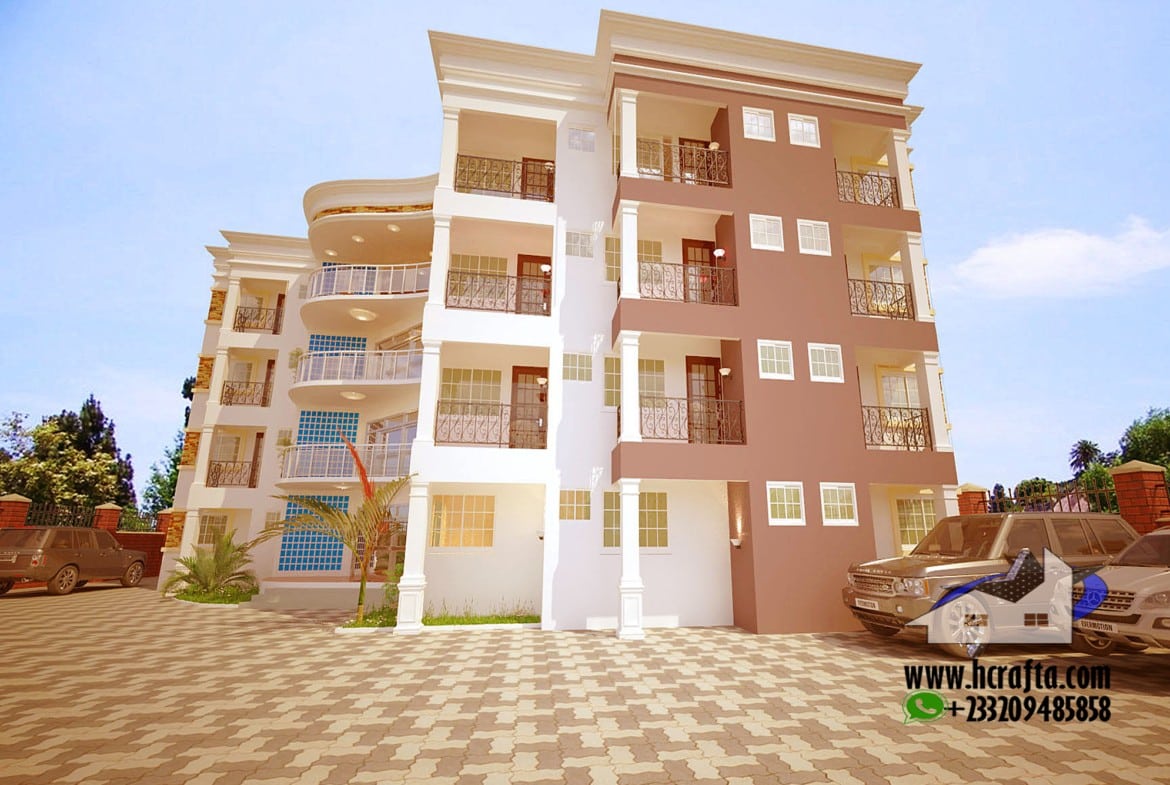 Modern mini hotel design with balcony features