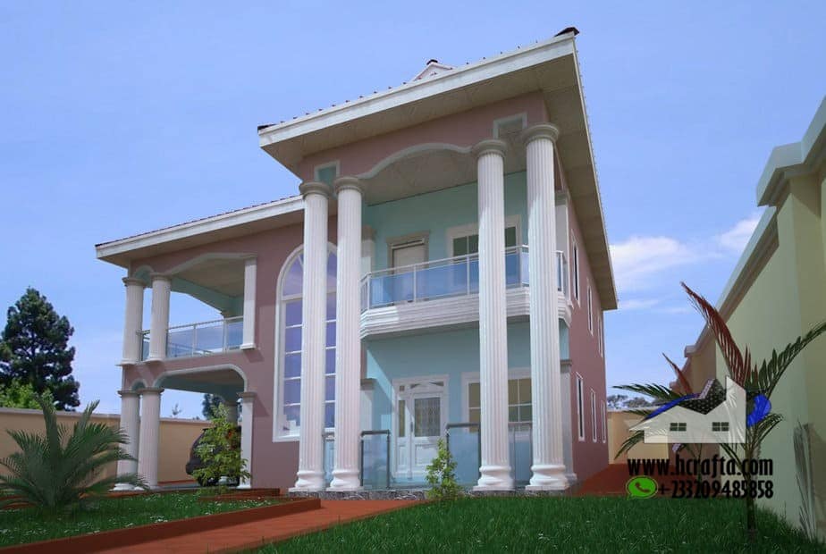 Elegant 4 bedroom residential design with classic columns