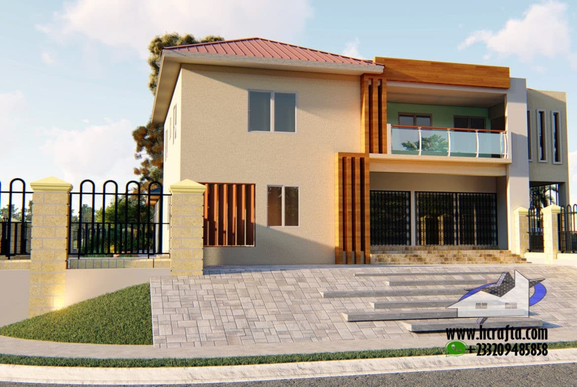 Modern residential design with retail space, showcasing contemporary architecture