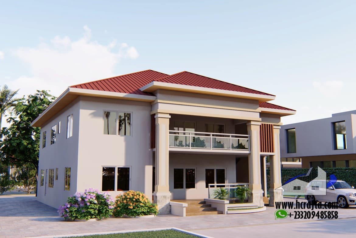 Modern 3-bedroom apartment design with a spacious exterior and balcony
