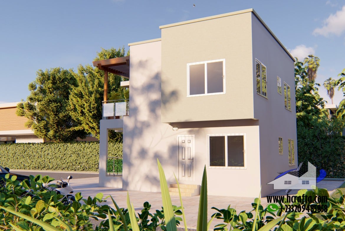 Minimalist 3-bedroom house design with modern exterior