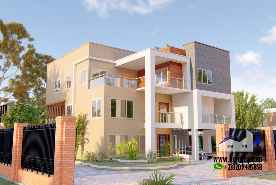 modern 4 bedroom house plan with open living space