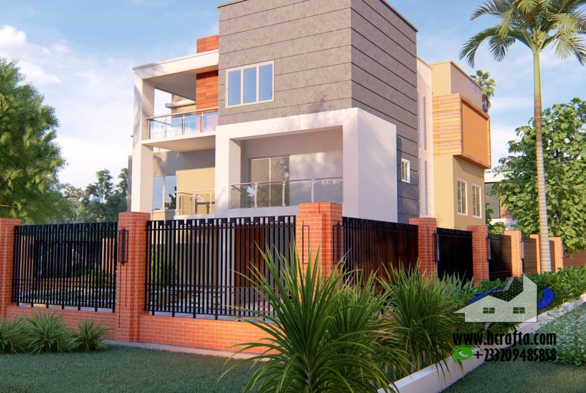 modern 4 bedroom house plan with open living space