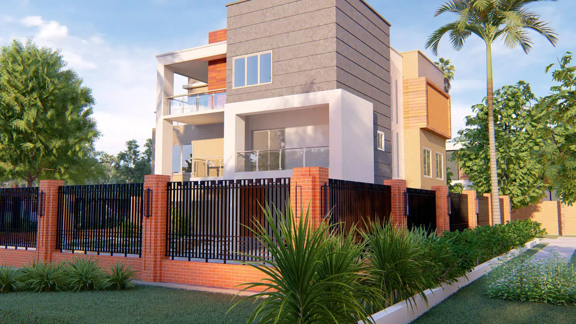 modern 4 bedroom house plan with open living space