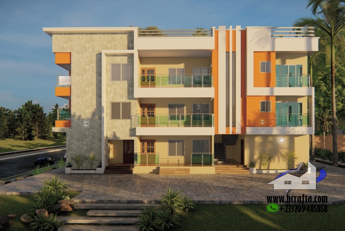Beautiful 1-4 Bedroom apartment building exterior with modern design