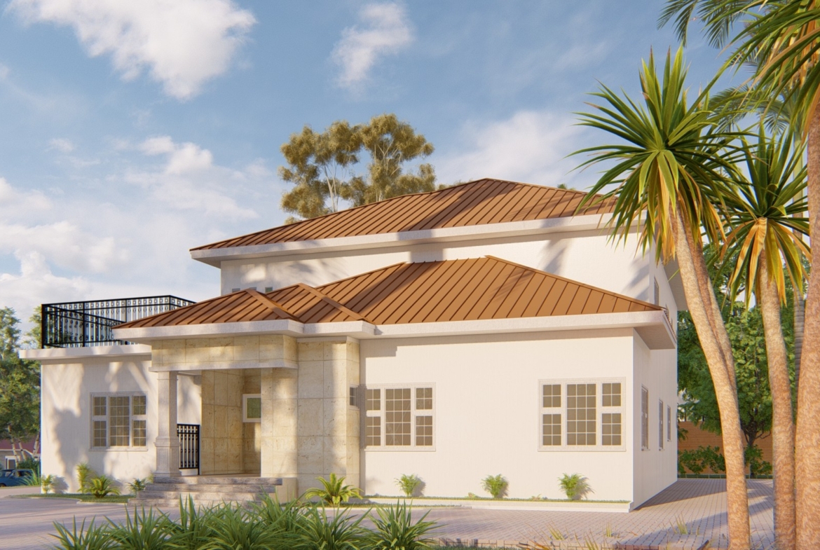 Modern 4 bedroom terrace design with tropical landscaping