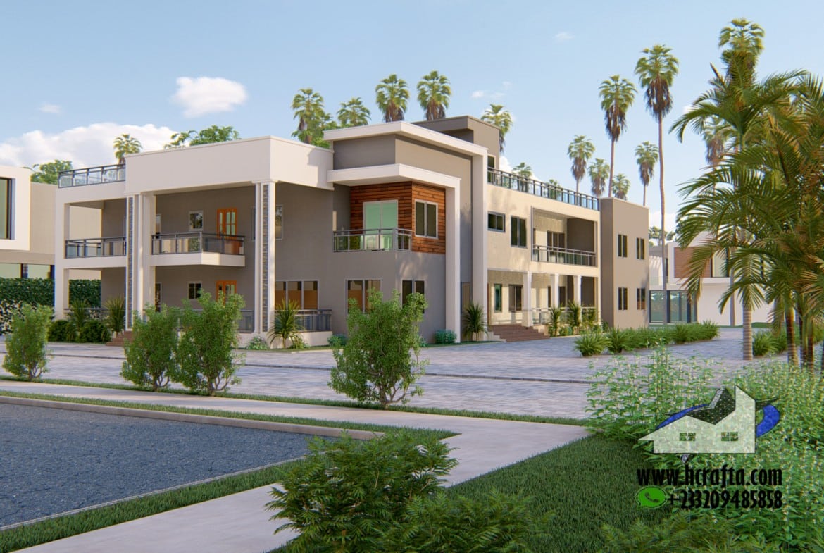 Modern 2-4 bedroom apartment design with spacious balconies