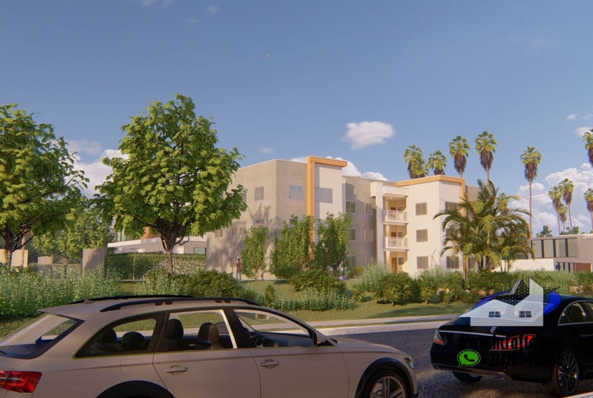 hostel flat design with parking and access area
