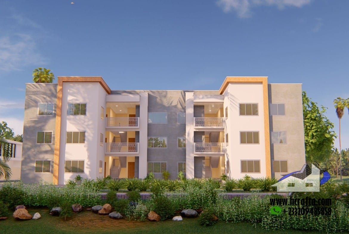 modern hostel apartment design with balcony
