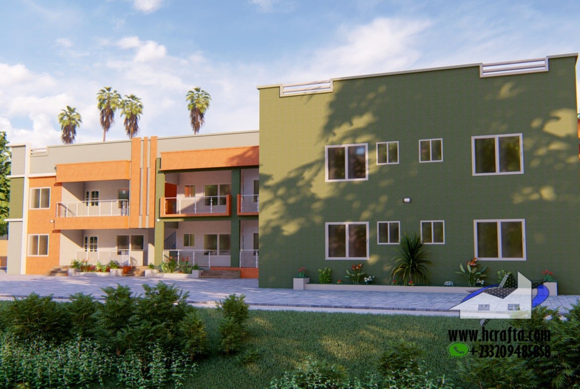 Modern 1-2 bedroom residence flat with balcony and landscaped surroundings