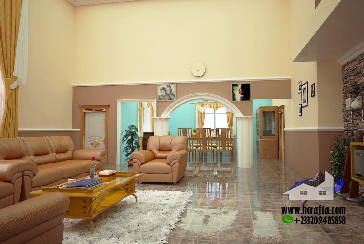 modern living room with sofa lighting and decor