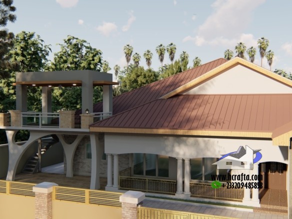 5 bedroom bungalow house front elevation modern style