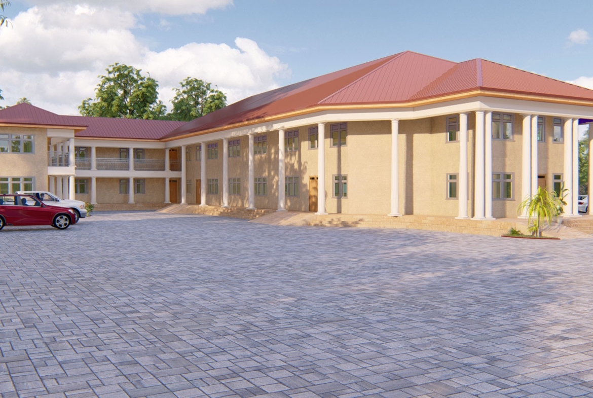 Modern building showcasing traditional chief palace design with spacious layout