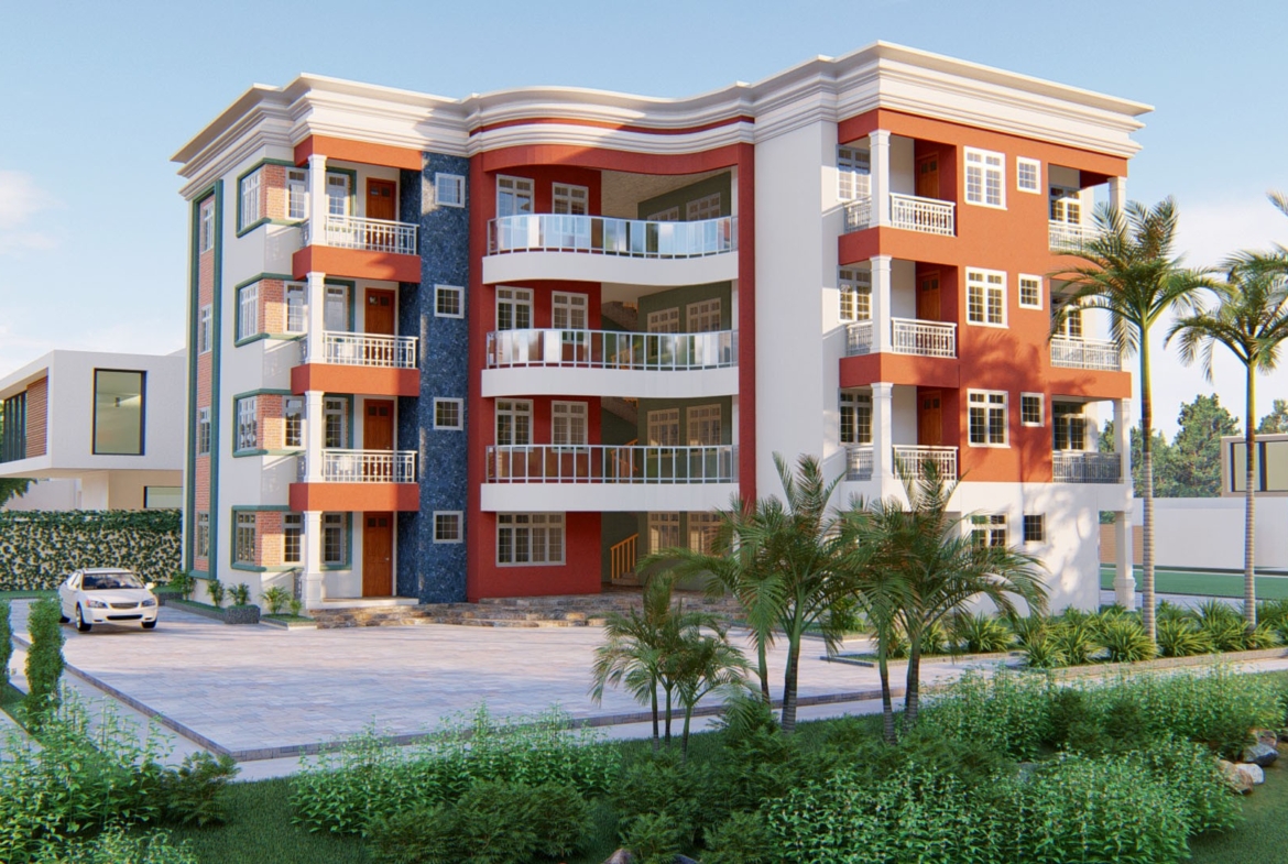 Modern luxury apartment complex with 1 bedroom luxury flats