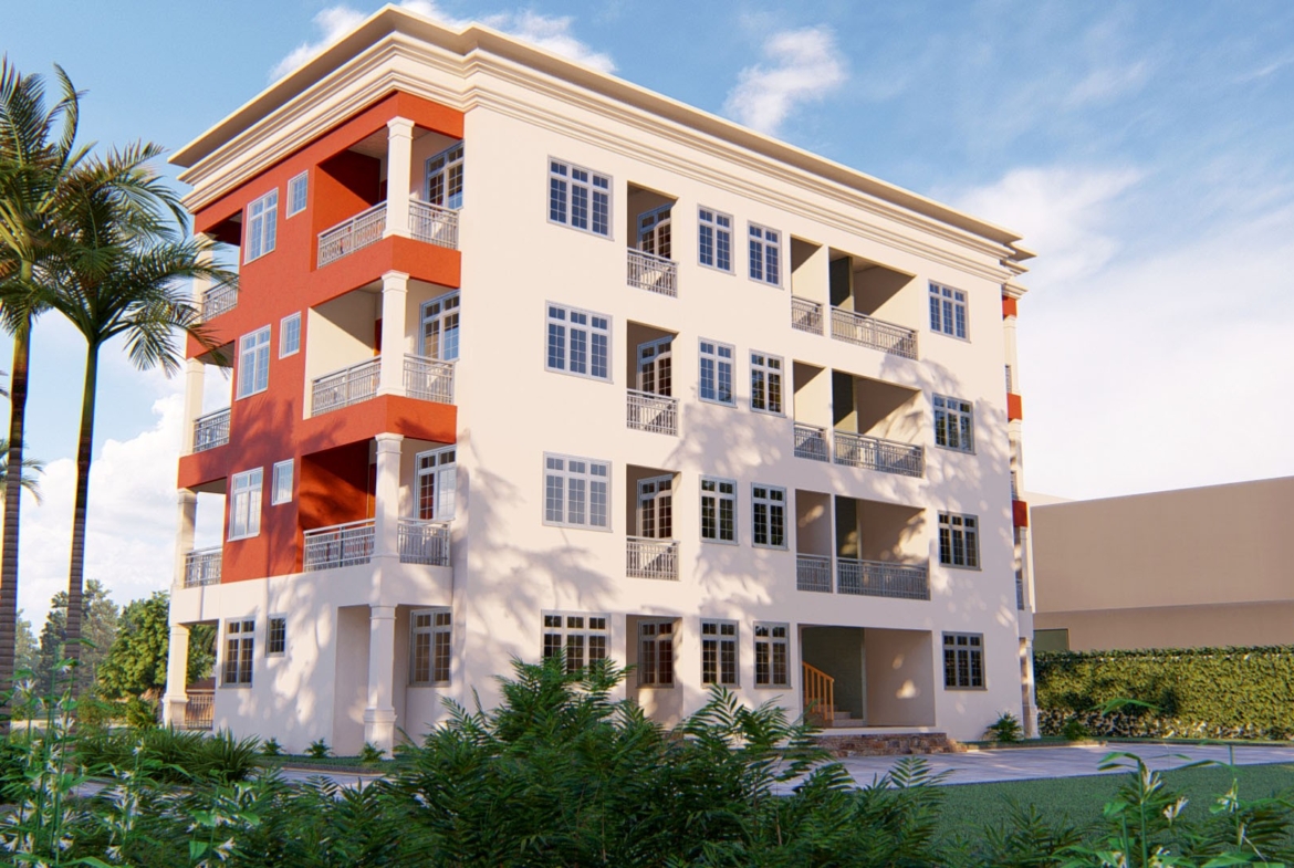 Modern building exterior, possible site for 1 bedroom luxury flat