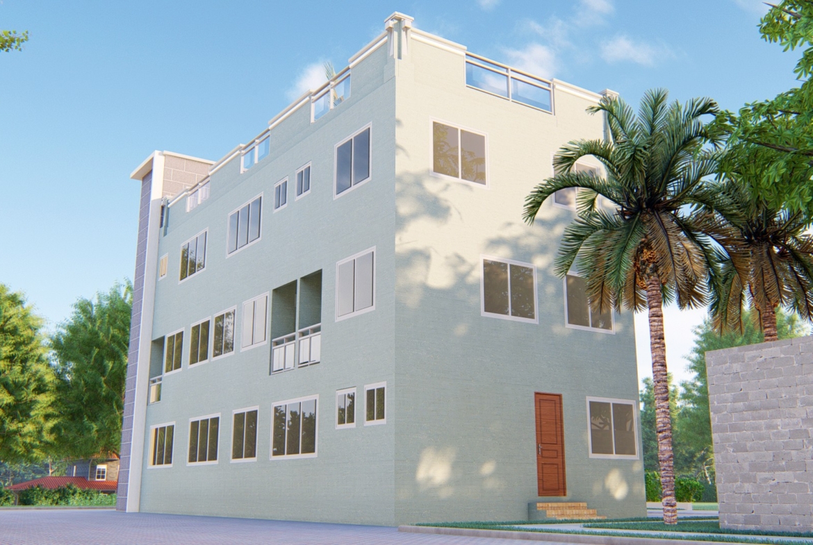 Modern 2-3-4 bedroom flat building design with contemporary features