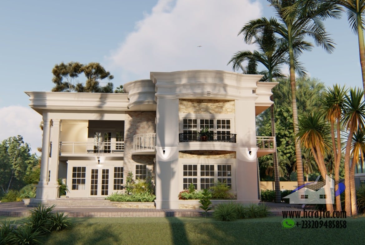 6 bedroom luxury house design elegant front view