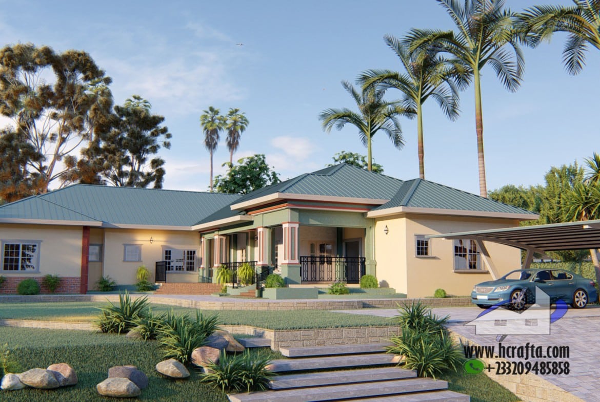 5 bedroom bungalow design single storey modern style
