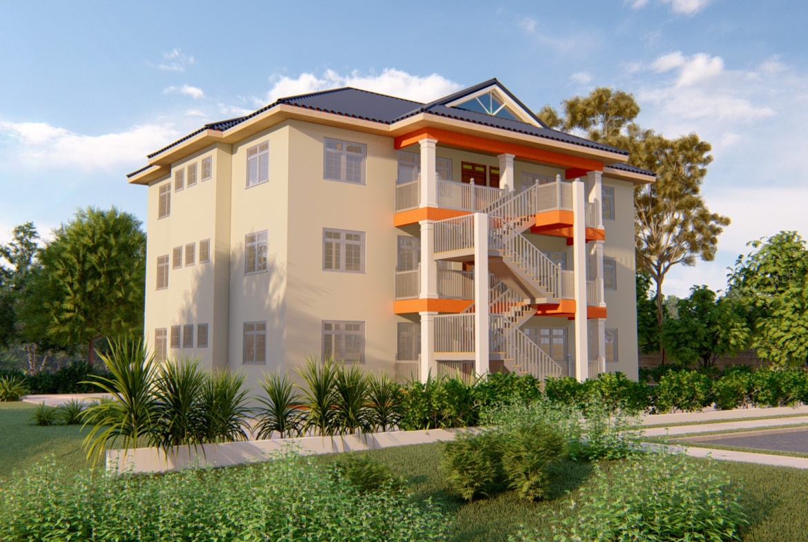 3-story building exterior with modern design and custom house plans