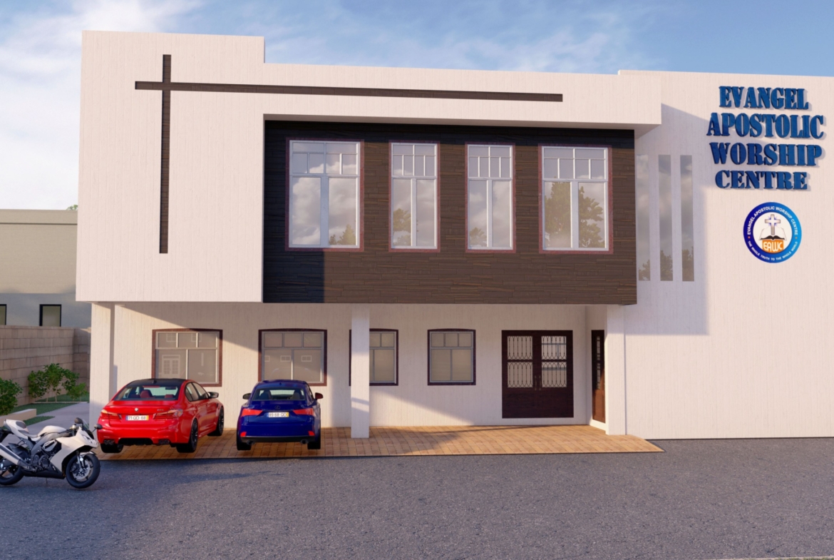 Modern church architecture of Evangel Apostolic Worship Centre with sleek design