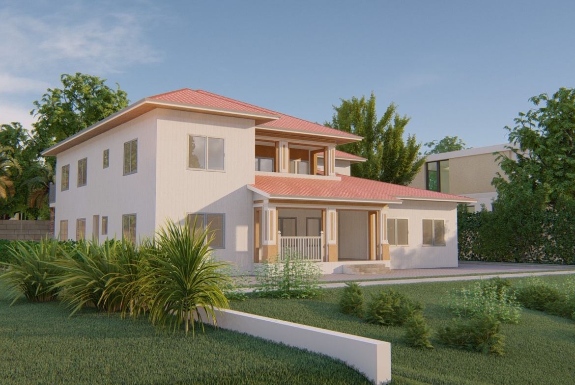 Large 7-bedroom residential home with modern design and spacious yard