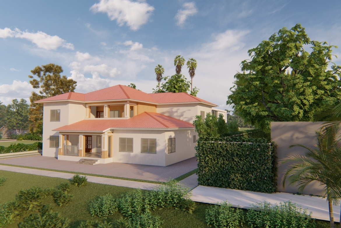 Large 7-bedroom residential house with spacious yard and modern design