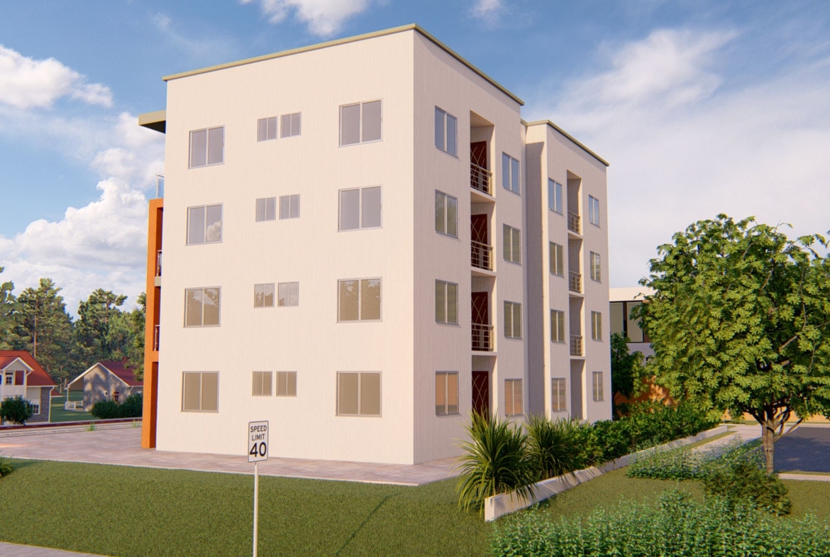 Modern apartment building in Ghana showcasing contemporary home design