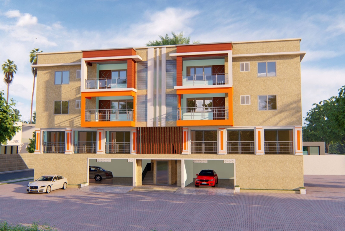 Modern shop and 2 bedroom apartments in a contemporary building