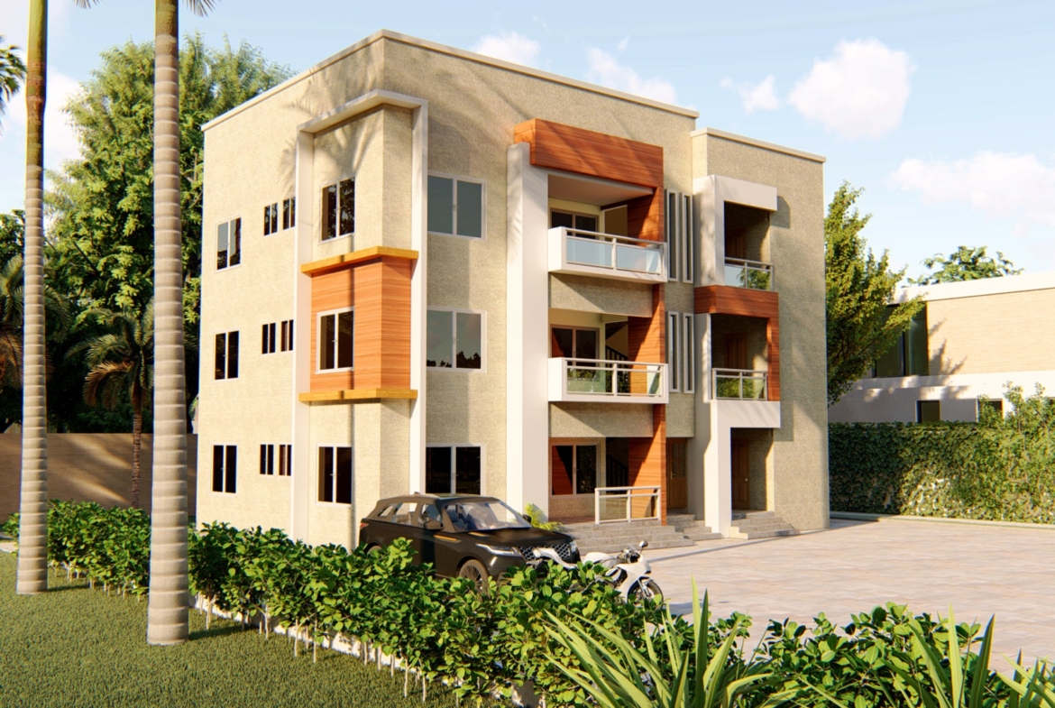 Modern cheap 1, 2 bedroom apartment building exterior design