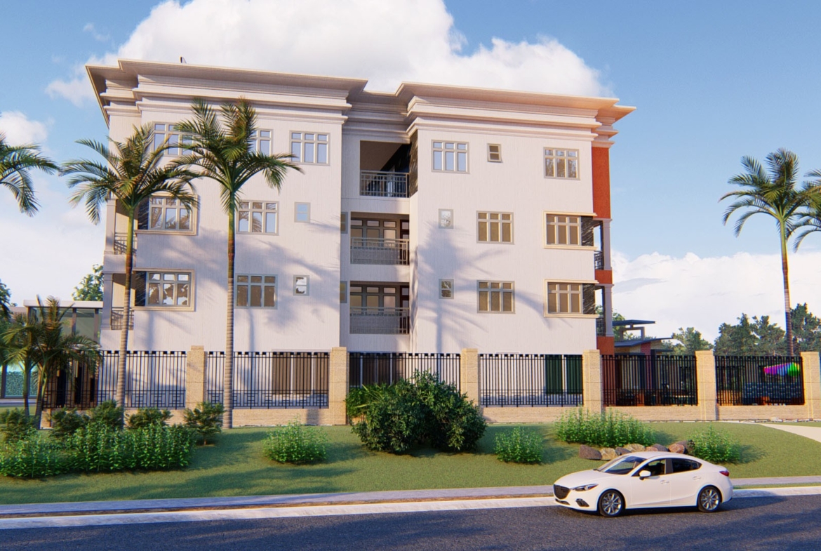 Modern hotel design by top hotel designers with palm trees and a sports car