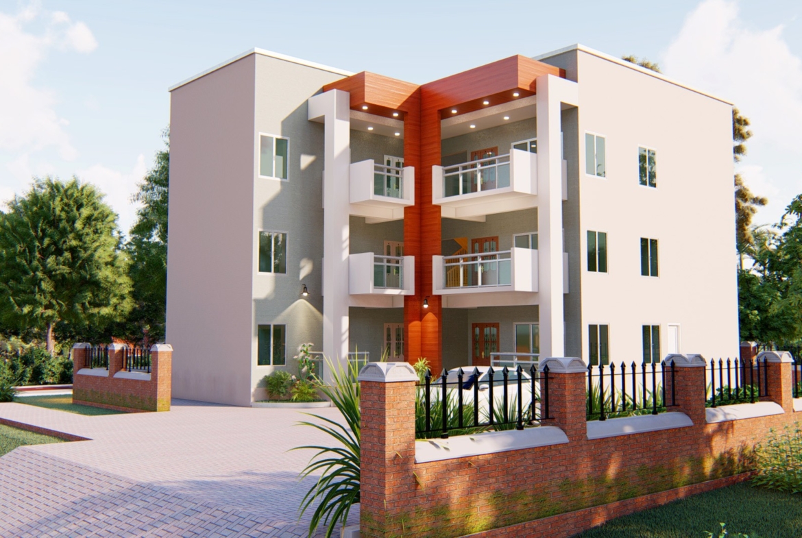 Modern 1-2 bedroom apartment building with contemporary design and spacious layouts