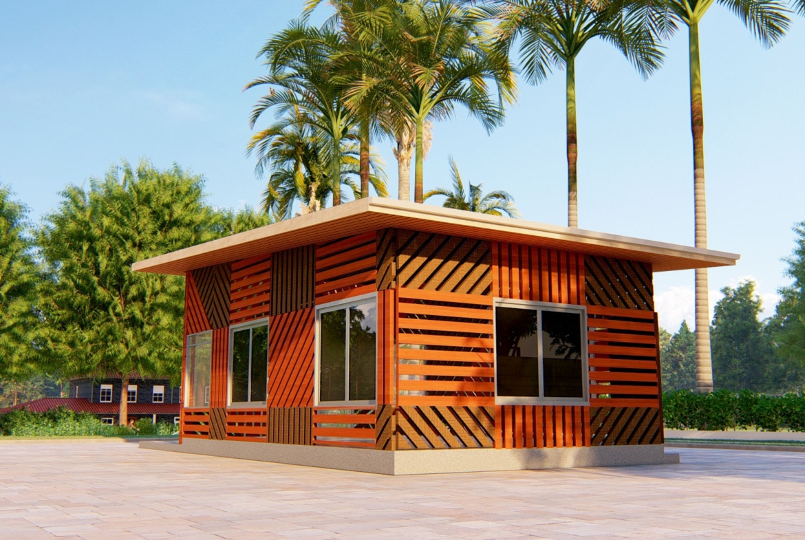 Modern restaurant concept with sleek design and natural surroundings