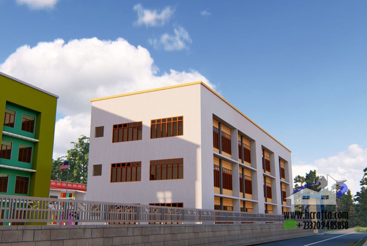 modern school design with large windows and ventilation