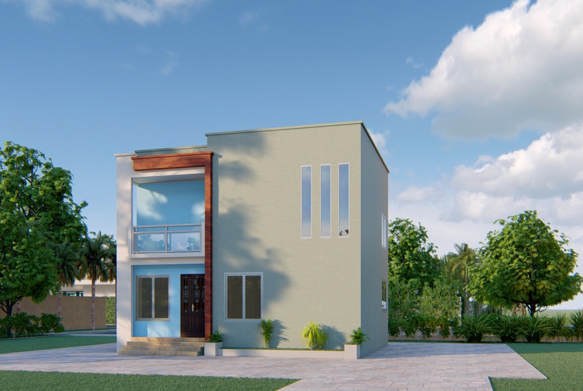 Modern 3-bedroom duplex design with sleek exterior