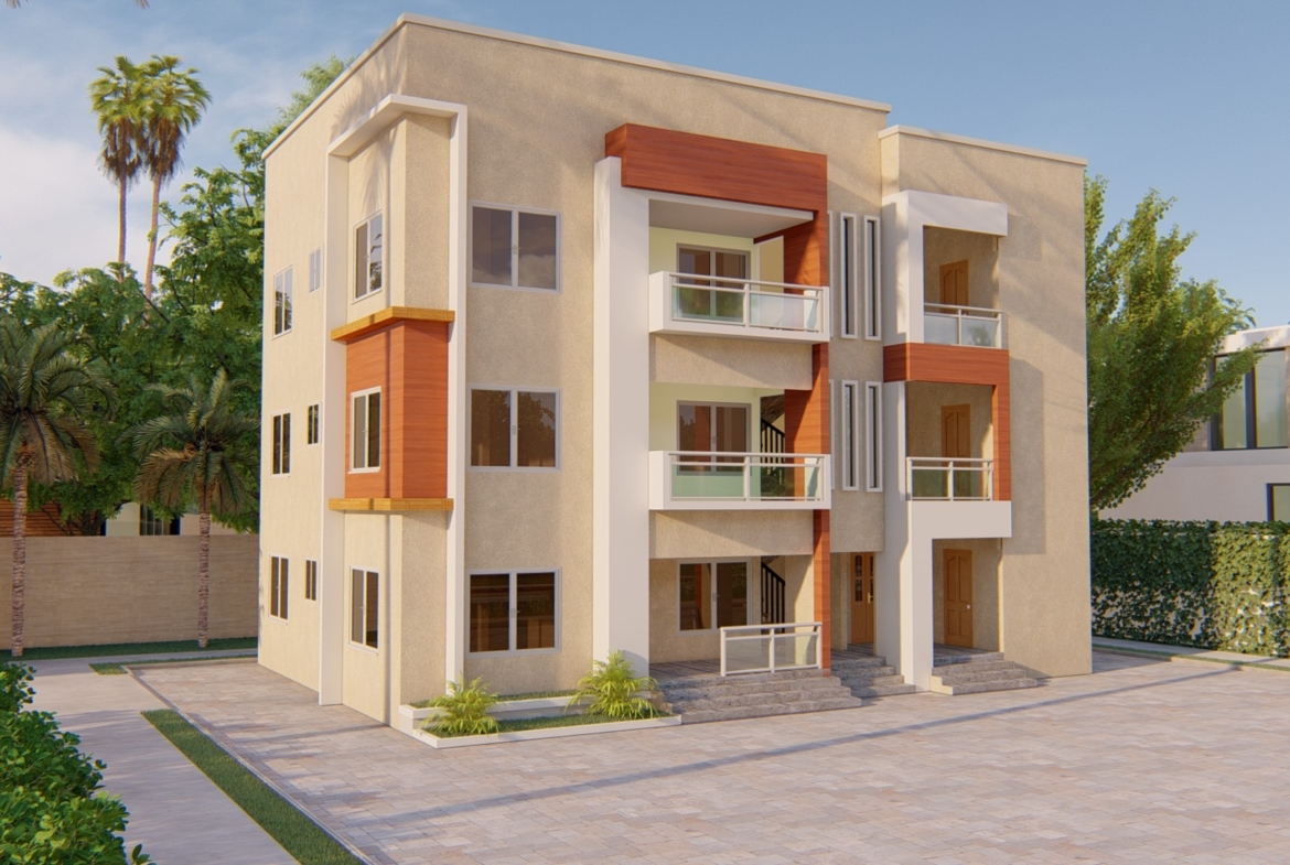 Modern 1, 2 bedroom apartment building design exterior