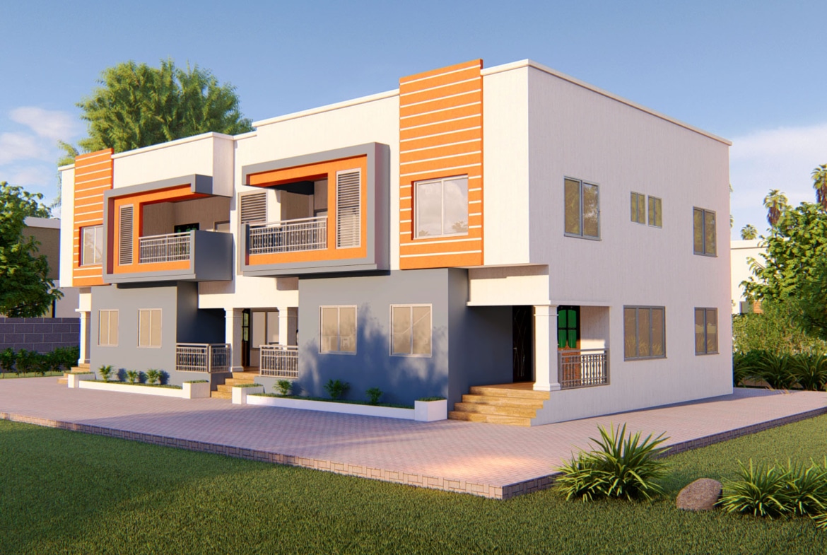Modern duplex house designs in Ghana with contemporary architecture