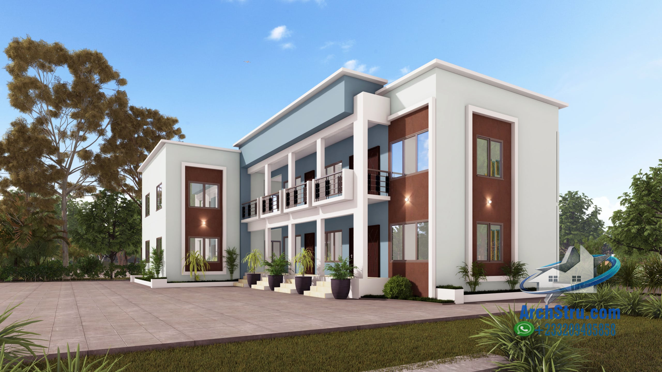Contemporary Student Hostel Design Modern hostel building design for students with spacious outdoor area