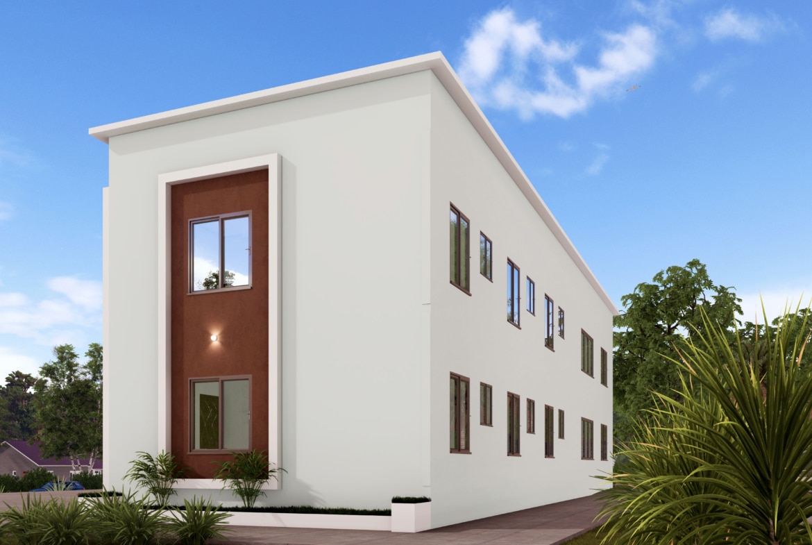 Modern stu hostel building design with minimalist architecture