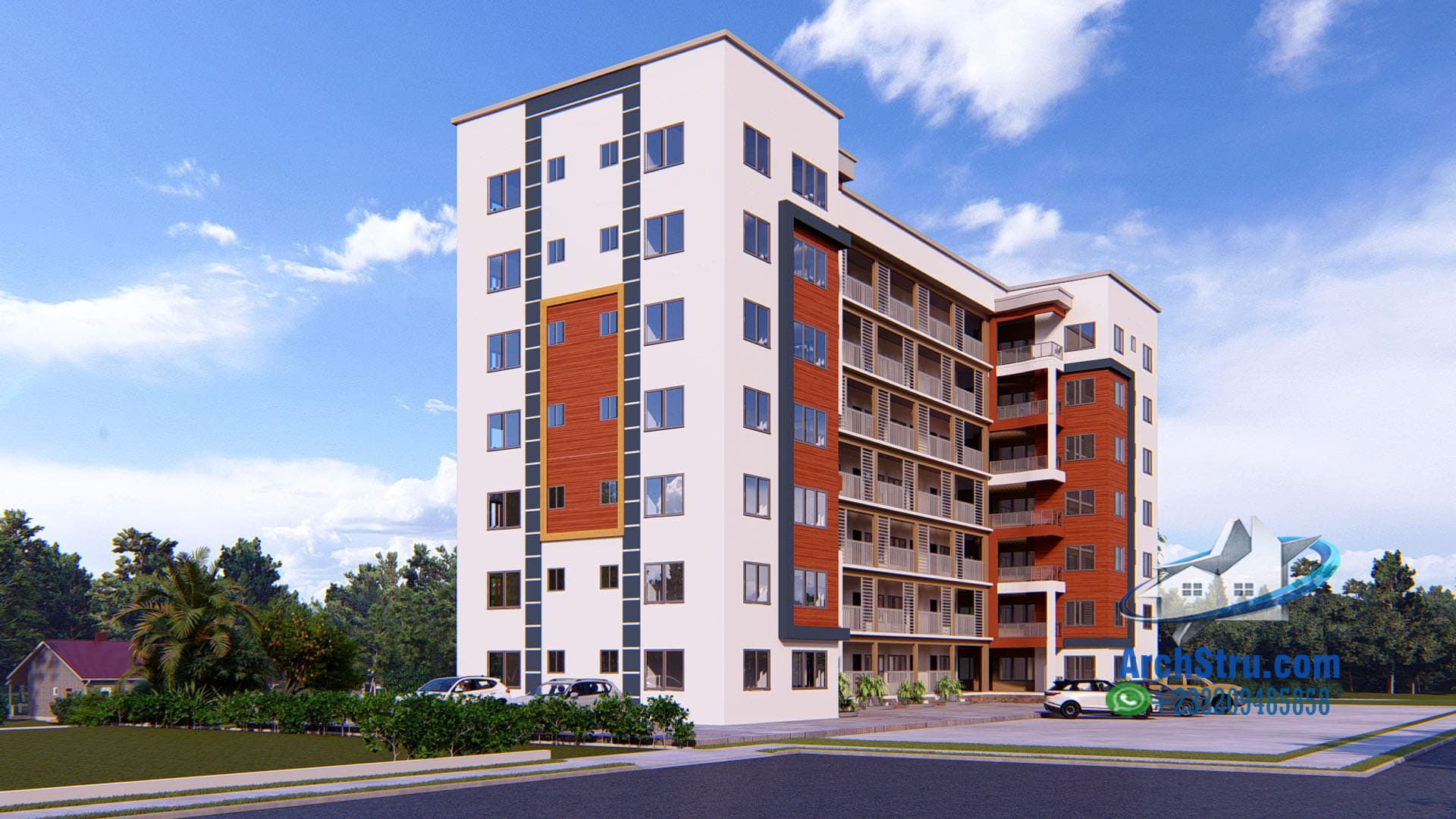 Modern apartment exterior design with sleek facade ideas