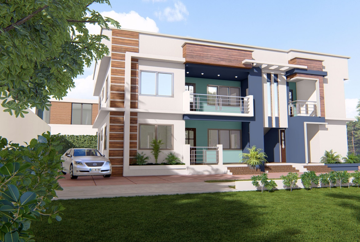 modern apartment facade contemporary style