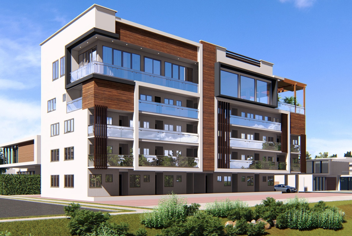 large apartment units front elevation architecture design