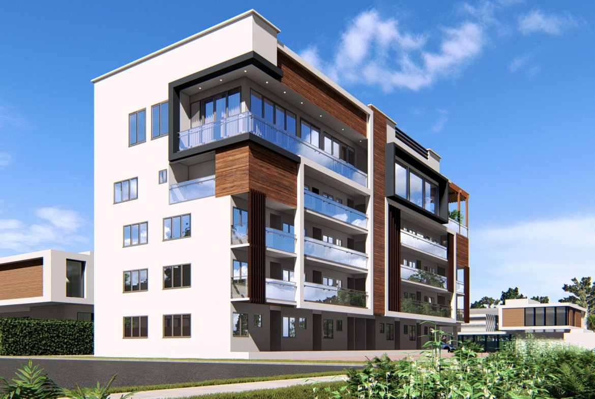 contemporary large apartment building exterior facade