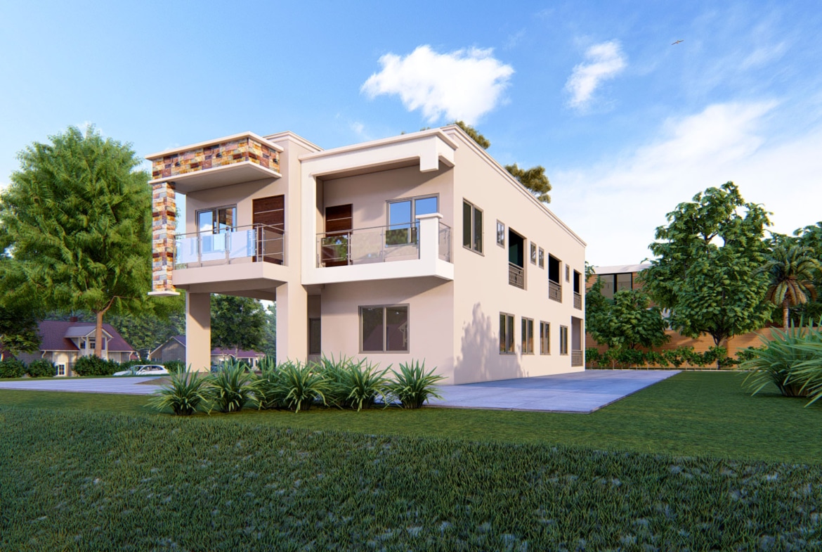 modern two storey apartment building exterior design