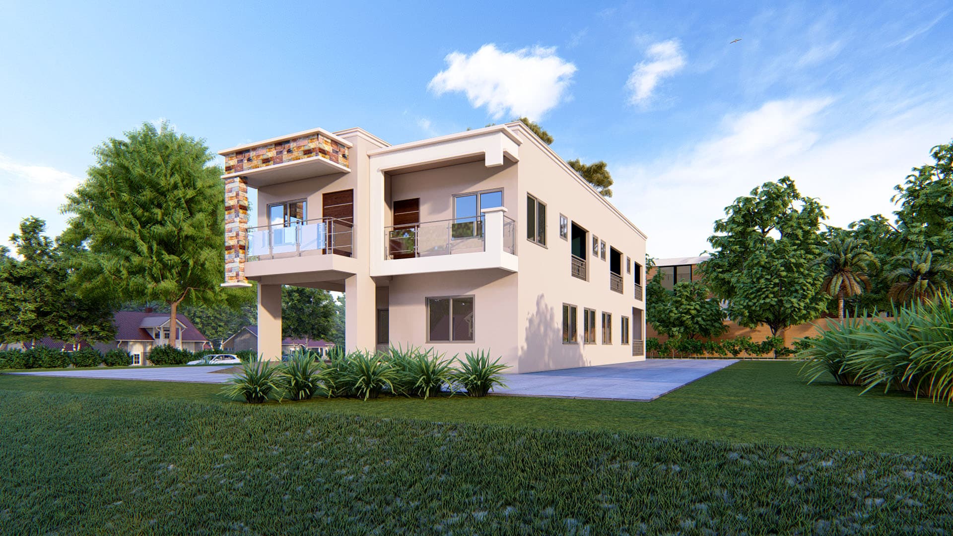 modern two storey apartment building exterior design