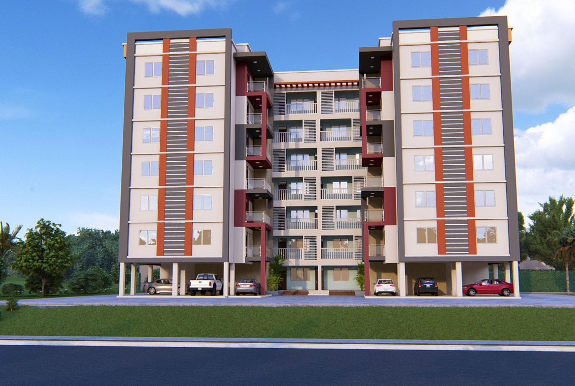 Modern 6-storey multi-storey apartment building design