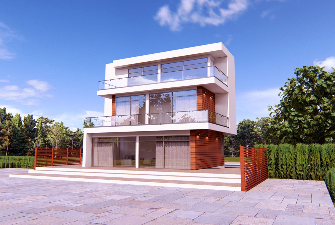 modern 3 bedroom house with basement exterior design