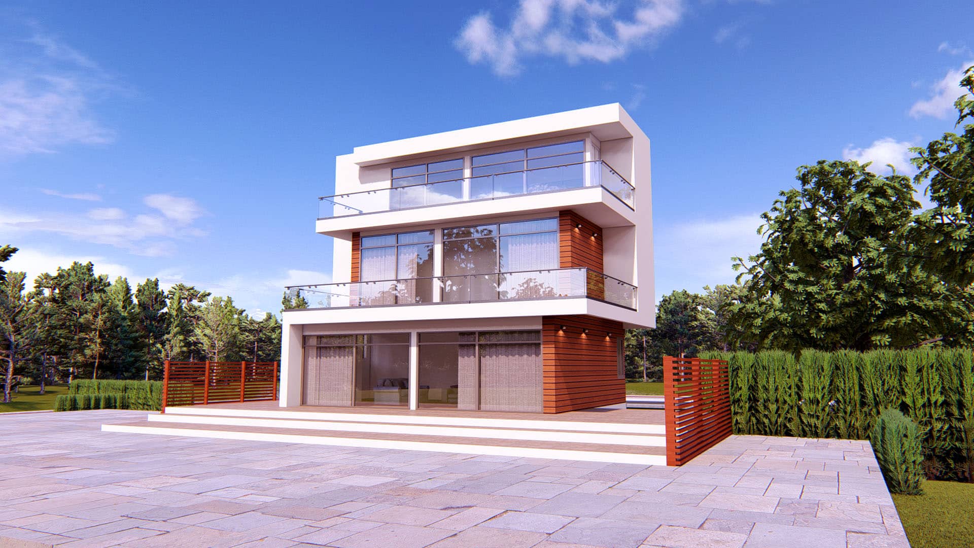 modern 3 bedroom house with basement exterior design