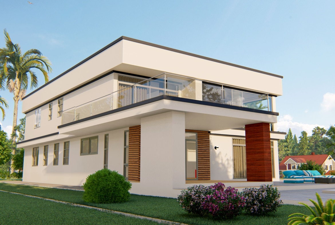 Modern 4-bedroom duplex with sleek architecture and spacious design
